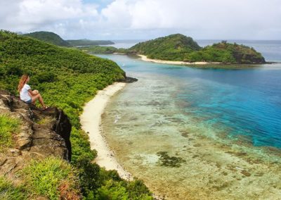 View of Drawaqa Island coastline and Nanuya Balavu Island, Yasaw